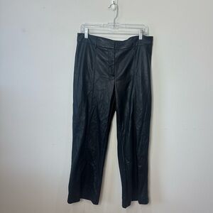 7 for all Mankind Faux Leather Trouser Pants Black